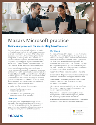 Mazars Microsoft practice cover page