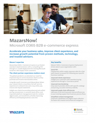 MazarsNow Microsoft D365 B2B e-commerce cover image