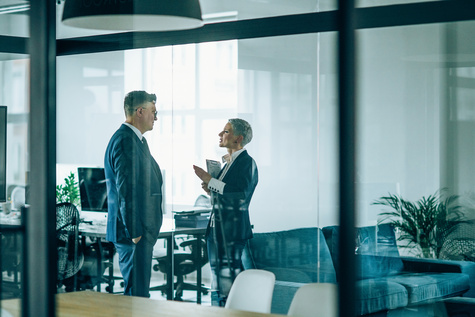 People-business couple discussing important documentation